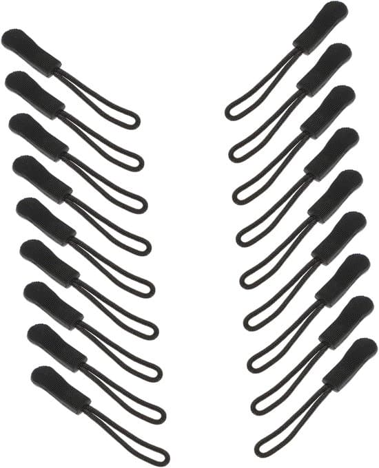 Lynlåsstropper - Lynlåsforlængere - Reparation og gør-det-selv - Holdbart TPU-materiale - 100 stk. - Sort