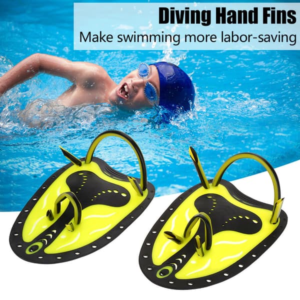 Simning Dykning Handfenor Paddlar Webbed Träningsfena L