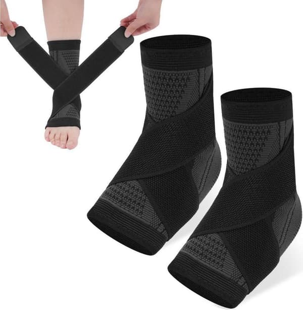 Ankelstøttestropper (2-pak), unisex, elastiske og åndbare, størrelse XL.