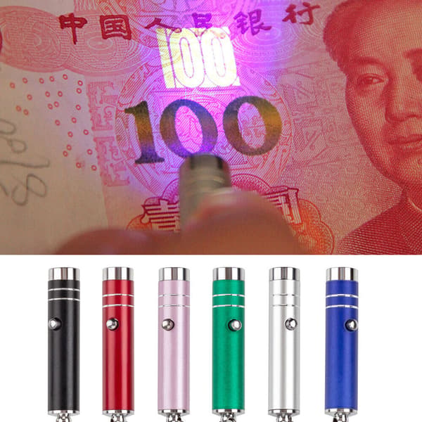 Mini UV LED Lommelygte Sort Lys Nøglering Inspektion