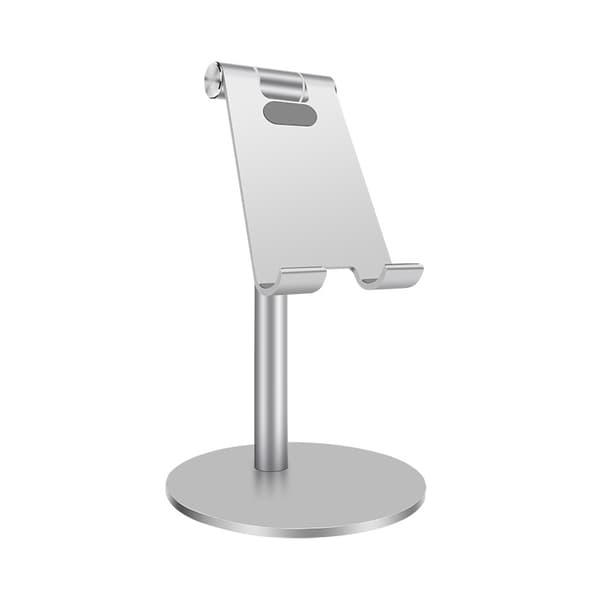 Justerbart bordsstativ i aluminium för surfplatta och telefon, iPad iPhone Samsung Silver