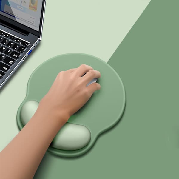 Ergonomisk designet sort gradient gel håndledsstøtte til bærbar computer (grøn).