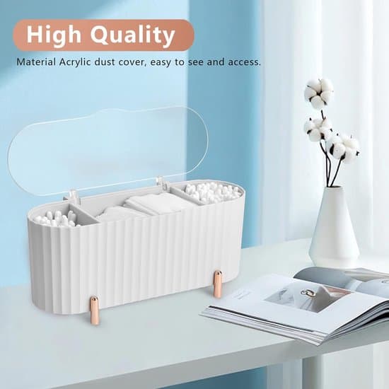 Makeup organizer - Vatrondeller og tilbehør - Hvid - 4 rum