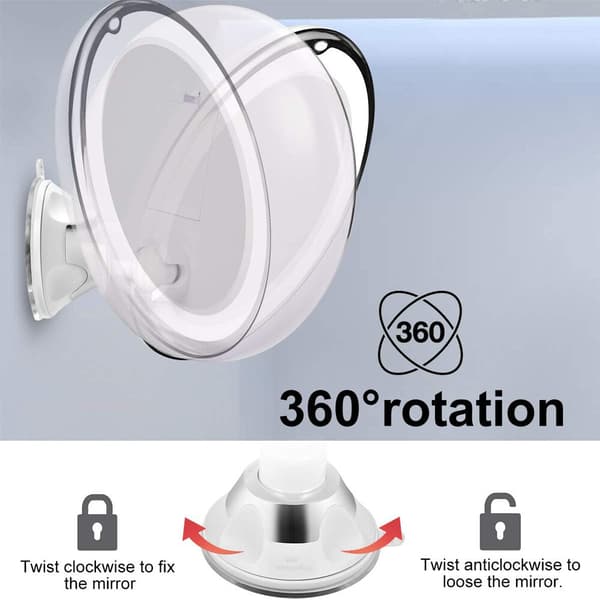 10X Forstørrende Makeupspejl LED 360° Fleksibel Rotation Kosmetik