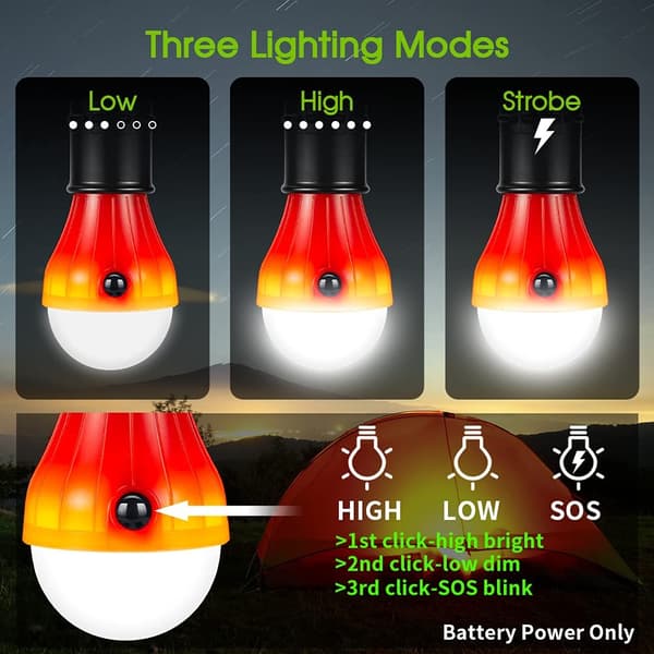 4-pack LED-campinglampor bärbara tältkarbiner för backpacking och resor