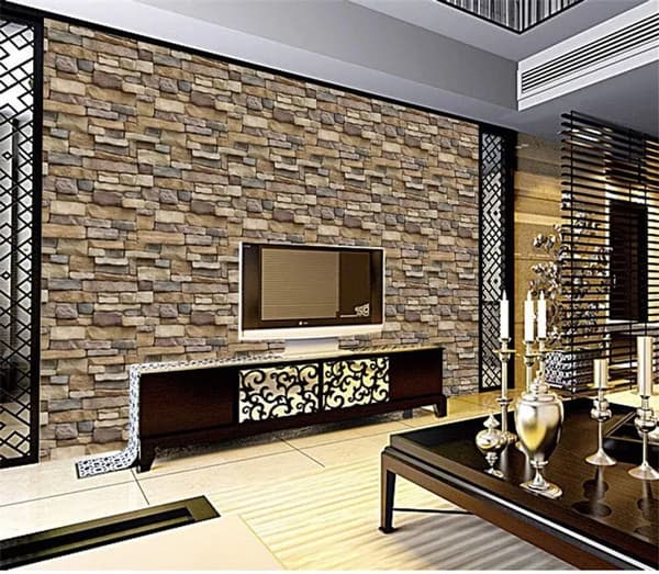 Självhäftande väggpanel, dekorativ stenutseende, 3D tredimensionell panel, PVC sten väggpanel
