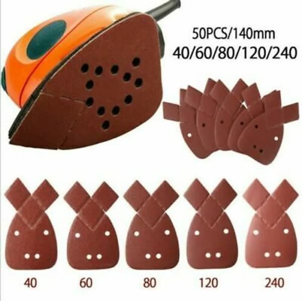 50 ark sandpapir til Black & Decker museslibere, korn 40-240#