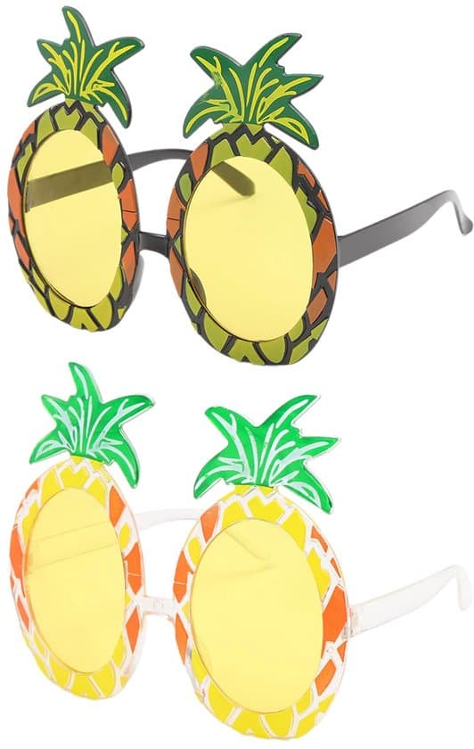 2 par ananas solbriller - gule - sjove tøjtilbehør