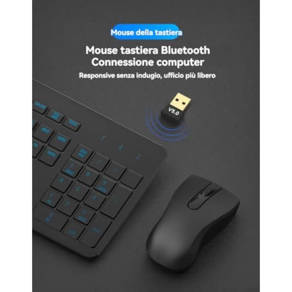 Bluetooth USB 5.0 -sovitin, Mini-vastaanotin 5.0 USB PC:lle/kannettavalle Windows/Linux (5.0)