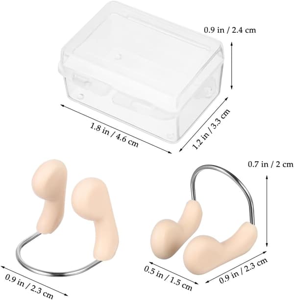 Vattentäta simnäsklämmor - 3-pack silikonnäsklämmor