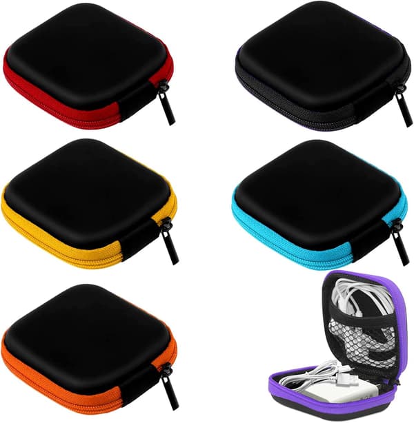 6-pak hovedtelefonetui Mini hårdt EVA opbevaring øretelefoner Bluetooth USB SD-kort