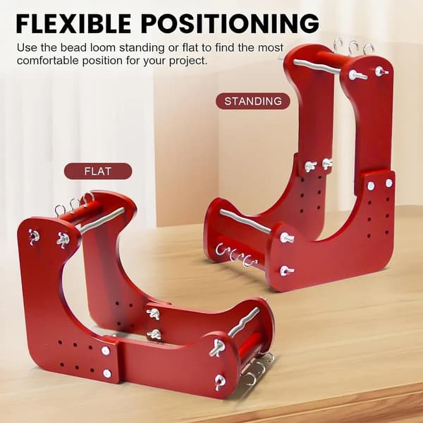 Træperlevæv, justerbart vertikalt perlevæv, træperlevævssæt, 4 længder tilgængelige, ergonomisk design, vippefunktion.