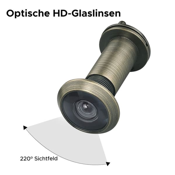 Massiv messing dørspion til døre 3,5 cm til 5,5 cm i diameter