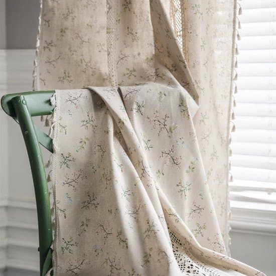 Boho Gardin - Bomull Linne - Beige - 150x160 cm