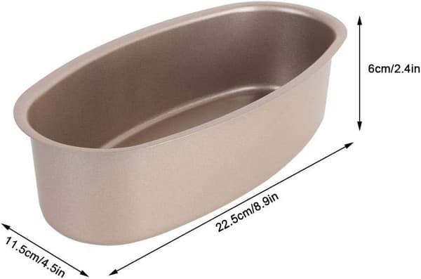 9-tums brödform, bakform, guld non-stick kolstål, rektangulär, för brödmaskinskaka, cheesecake.