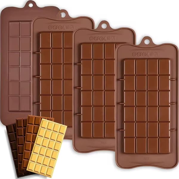 4 silikone chokoladeforme, bageværktøj, non-stick chokoladeforme, slikforme