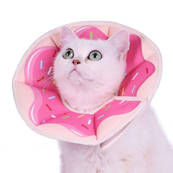 Katt skyddskrage/halskrage, justerbar katthalskrage - rosa - M