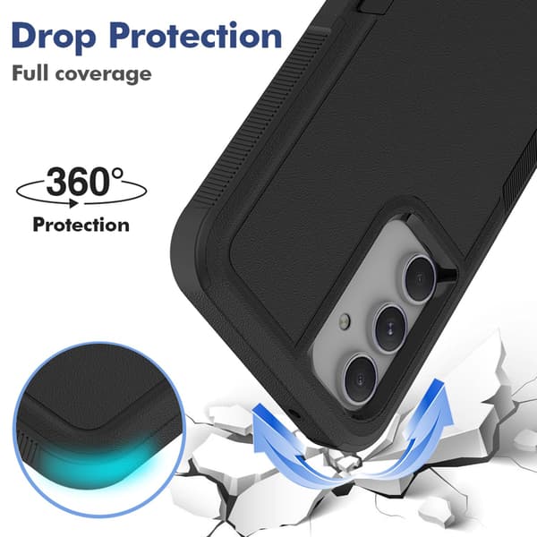 Kraftigt, robust, stødsikkert etui til Samsung Galaxy S23 FE (sort).