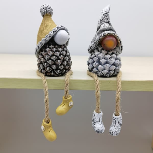 Mini kottetomte-staty julgransprydnad heminredning