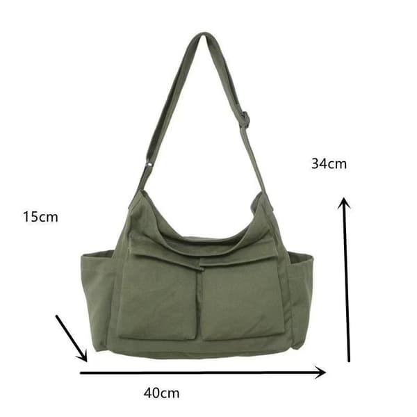 Axelväska i Canvas Unisex - Brun