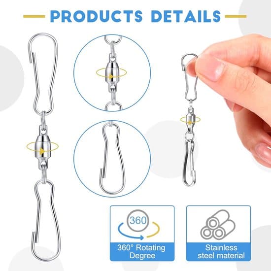 10-pack silver 7 cm 360° roterbar vindspelsfäste i rostfritt stål
