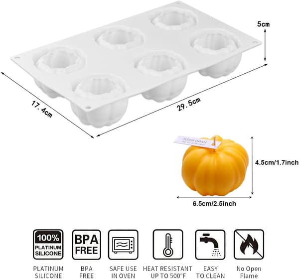 Pumpa Silikonform 6-Håls Cupcake Bakning Mousse Fondant Halloween