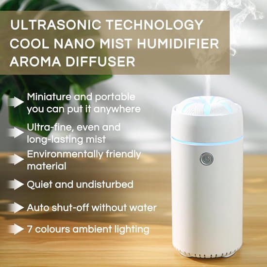 Lämplig för luftfuktare Bil Bärbar Aromaterapi USB Små bilar Oljediffusor Vit