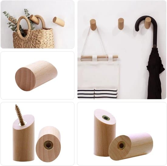 Träklädkrokar - Multifunktionella - 6-pack - 3 x 6 cm