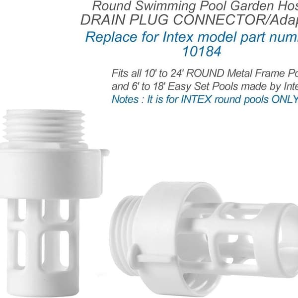 Reservedele til Intex 10184 slangeafløbspropforbindere og Intex runde pool-/havelangesafløbspropper - 2-pak