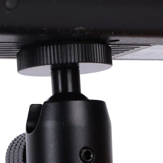 Mini stativkuglehoved med 1/4 tomme skrue og skoadapter til DSLR-kamera ringlys (sort kugle)