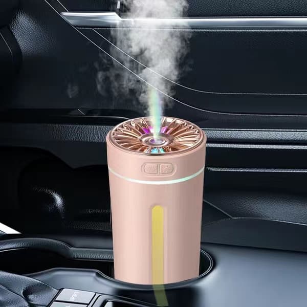 Lysende trådløs luftfugter 300ml pink