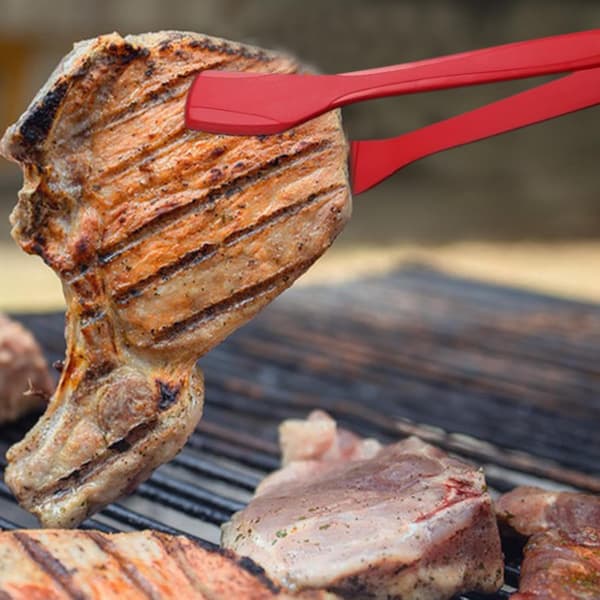 Multifunktionel køkkentang til grill, bagning og stegning - Rød