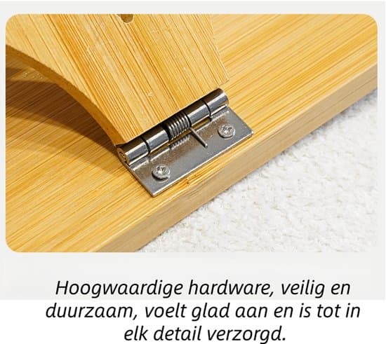 1-delad - Soffarmstödbricka - Bärbar vikbar soffarmstödbricka - Bambu soffarmstödbricka med klämma - Naturlig träfärg