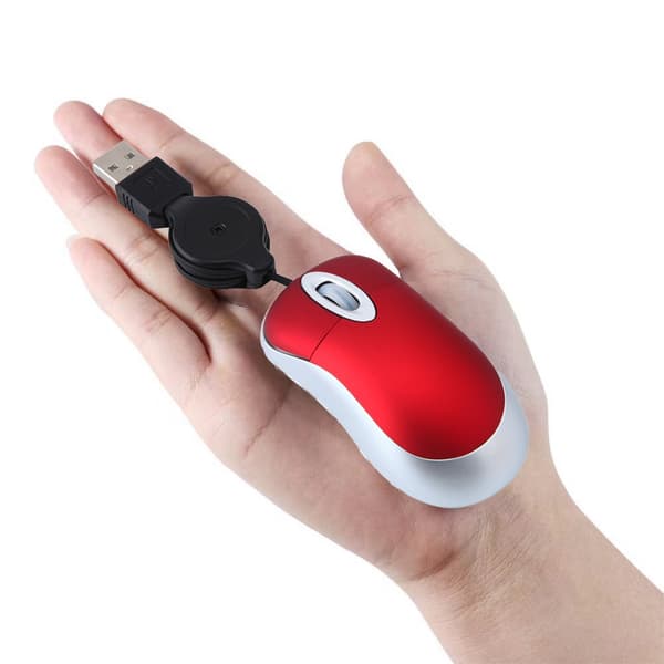Mini udtrækkelig USB optisk scrollhjul kablet mus PC bærbar lilla