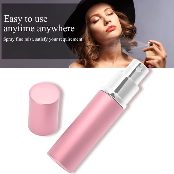 10 ml påfyllningsbar parfymflaska med pumpdispenser, rosa