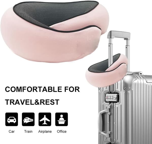 Kudde Memory Foam Flygplan Vandring Resa Långsam-Släpp Skum - Rosa