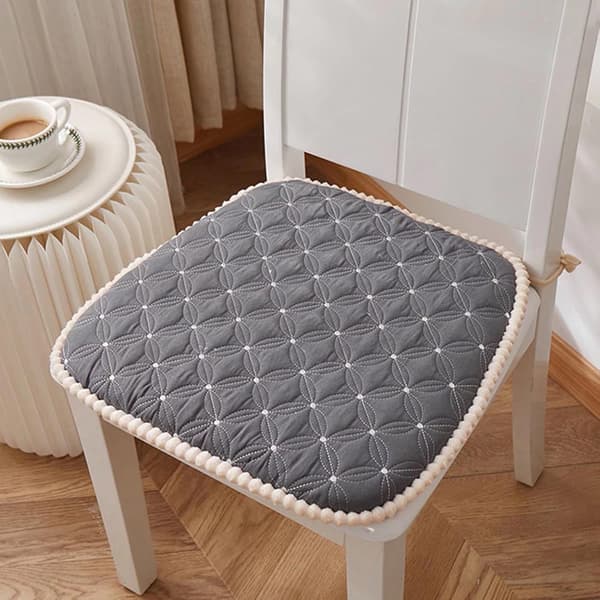 Stolsdyna 45x45cm Matsal Halvcirkelformad Sittdyna Utomhus Trädgård Memory Foam Grå