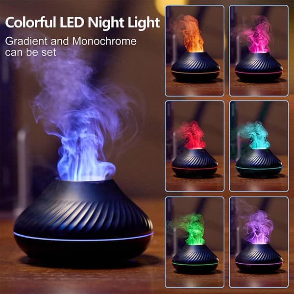 Sød Aroma Vulkan Ild Flamme Diffuser Luftfugter Aromaterapi Æterisk Olie