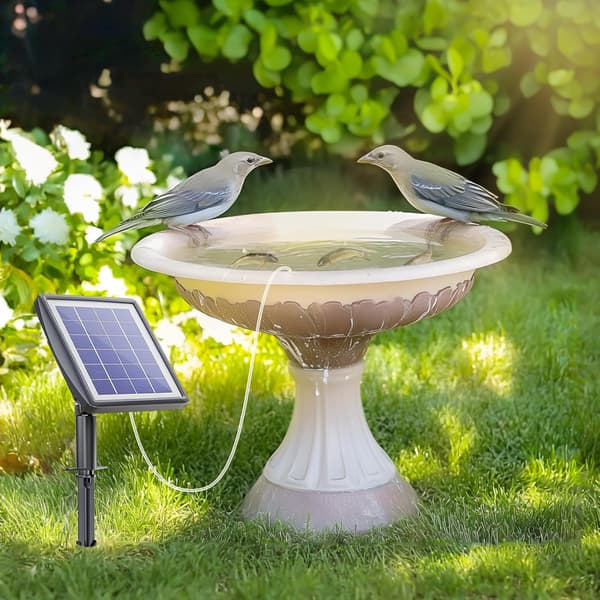 Soldriven luftare fiskdammar 3W akvarieluftpump 2 luftstenar