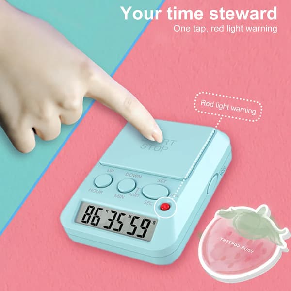 Studietimer, nedtællingstimer, buzzertimer, lystimer, ur, multifunktionel elektronisk timer, sød digital timer, velegnet