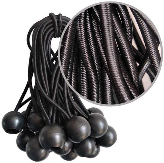 50-pack elastiskt kulrep, Utomhustält säkringsrep, Elastiskt kulrep, för studsmattor, strandnät, Elastiska repband, markiser, Svart