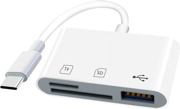 3-i-1 Type-C kortläsare adapter. Tangentbord USB SD TF Lämplig för iPad Pro Mac Android