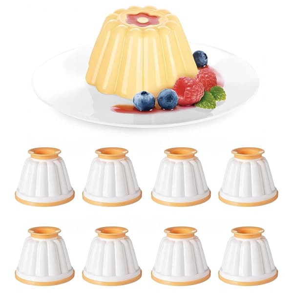 8 puddingformar, återanvändbara panna cotta-koppar, säkra och luktfria