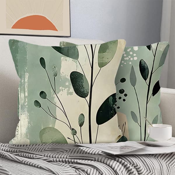 50x50cm Blomstret Pudebetræk, Hør Sofapudeovertræk, Åndbart Behageligt