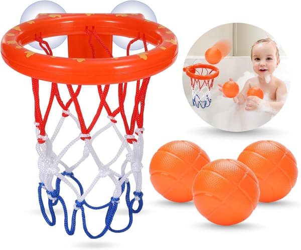 Badelegetøj - Badebasketballkurv til børn og småbørn - Badelegetøj bruselegetøj til børn 4-8 år
