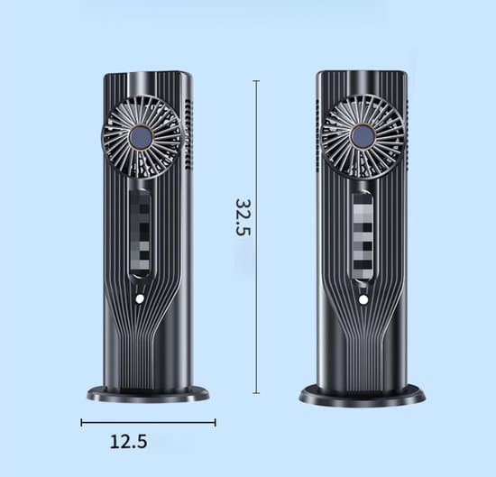 Bærbar aircondition - 6 hastigheder - Personlig køleventilator - 6-timers timer - Sort
