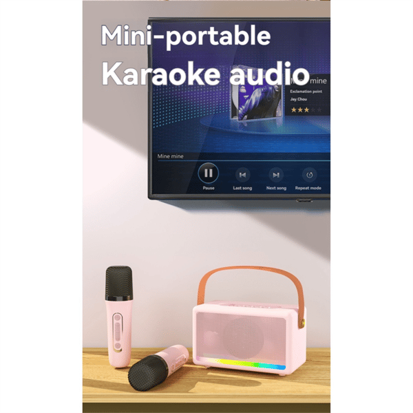 Karaokemaskiner til børn og voksne, bærbare Bluetooth karaokehøjttalere, E