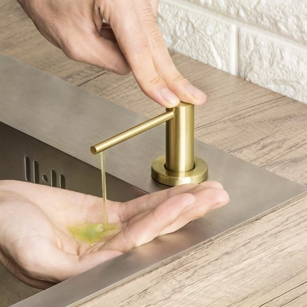 Sæbedispenser Champagne Guld Rustfrit Stål Pladepumpe Lotion Indbygget Flaske