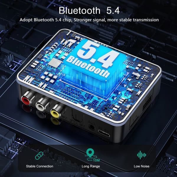 Bluetooth-lydadapter, 2-i-1 Bluetooth-sender og -modtager, Bluetooth 5.4, 10 meters rækkevidde, multifunktionel grænseflade.