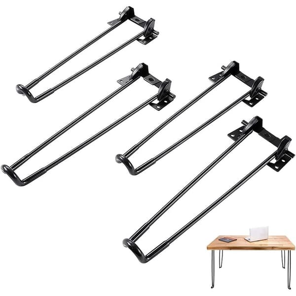 Bordsben, fällbara bordsben, 4-pack, höjd 42 cm, fällbara hairpin-ben, hög bärförmåga, lätta att installera, fällbara soffbordsben